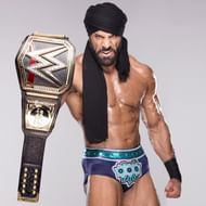 Jinder Mahal proudly displaying his Dastaar, a traditional head wrap.
